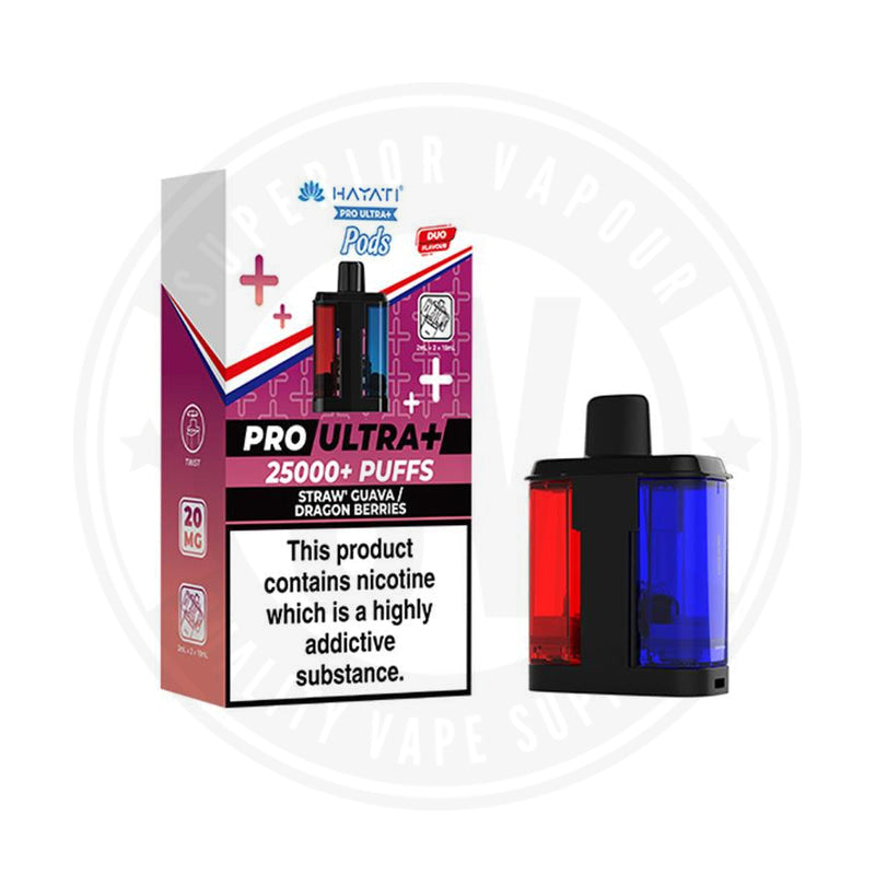 Hayati Pro Ultra Plus 25000 Prefilled Replacement Pods Strawberry Guava / Dragon Berry Pre-filled Pods