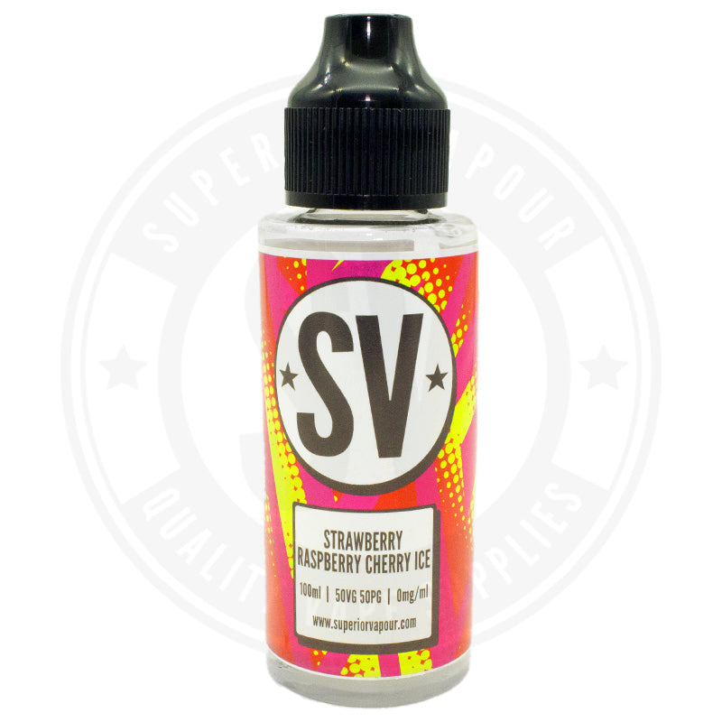 Strawberry Raspberry Cherry Ice E-Liquid 100Ml Shortfill By Sv E Liquid