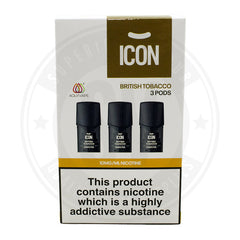 British Tobacco Icon Pods X3 By Icon Vape 10Mg E Liquid