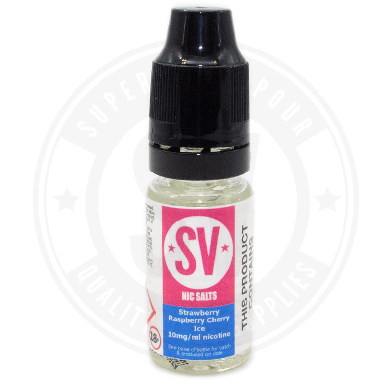 Strawberry Raspberry Cherry Ice Nic Salts E-Liquid 10Ml By Superior Vapour E Liquid