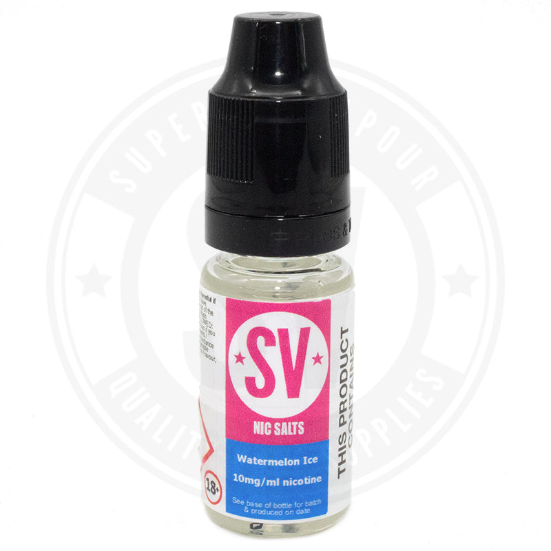 Watermelon Ice Nic Salts E-Liquid 10Ml By Superior Vapour Single Bottle / 10Mg E Liquid